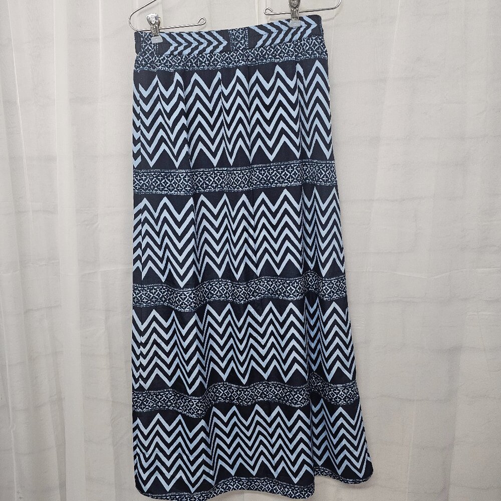 Michael Kors Skirt Midi Blue Aztec Boho Festival Casual XS - Picture 4 of 8